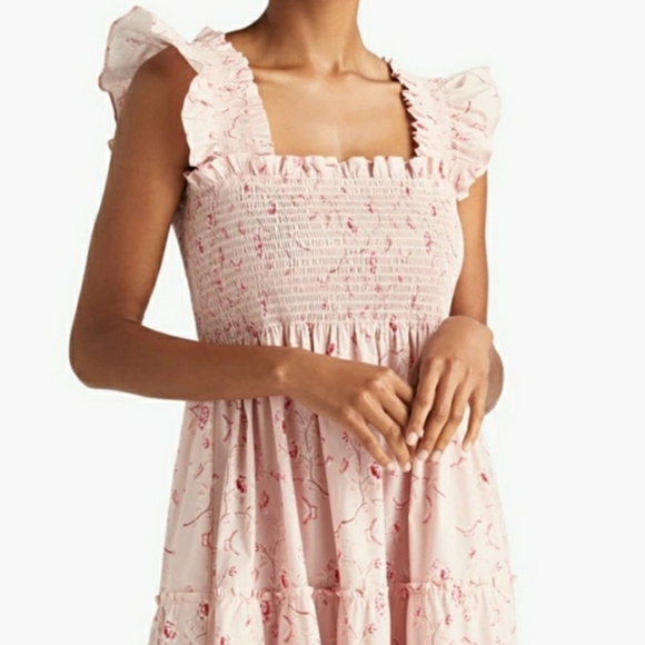 Bridgerton X Hill House Ellie Nap Dress Pink Floral SZ Small - Picture 4 of 4